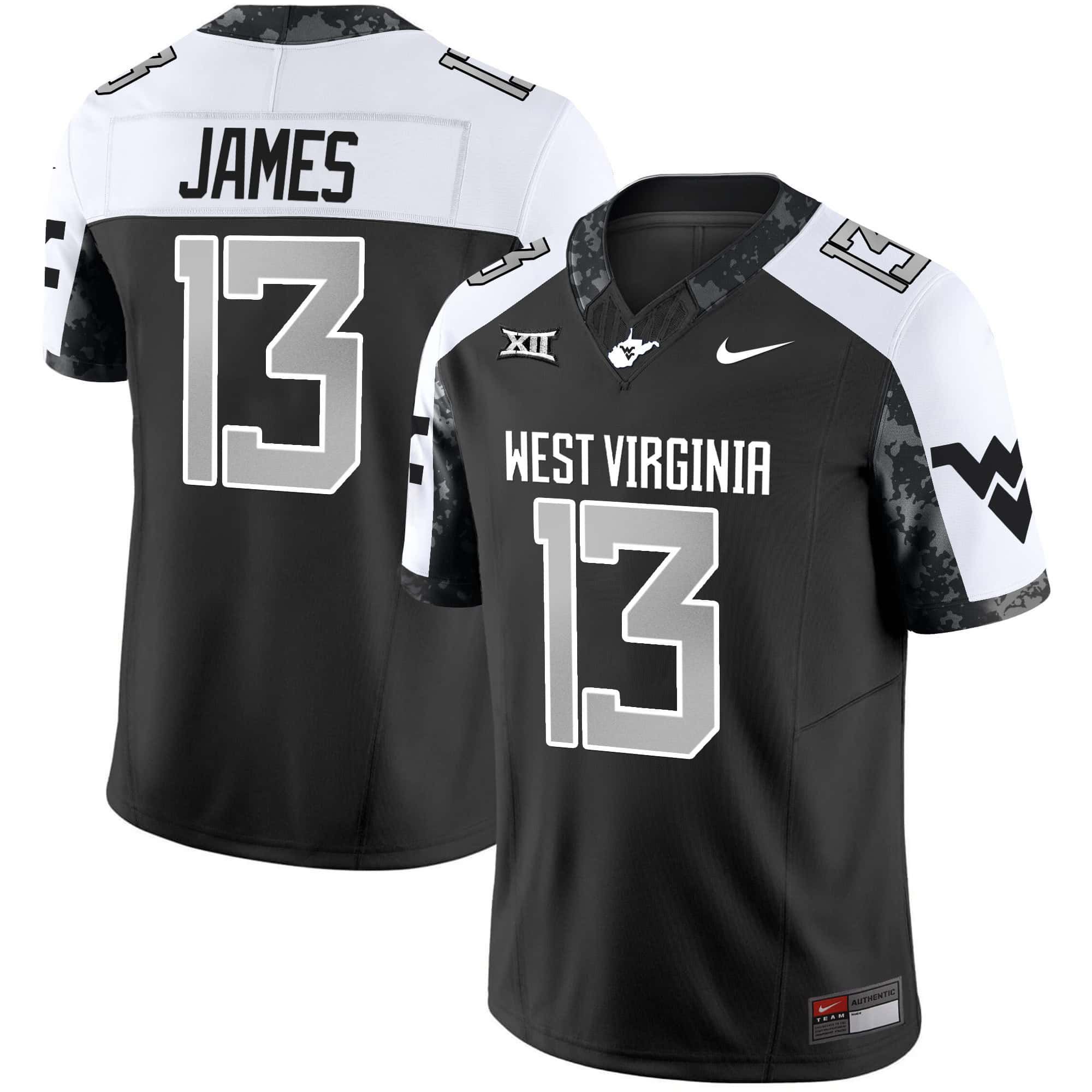 Men West Virginia Mountaineers #13 James Black 2024 Nike Vapor Limited NCAA Jersey style 1